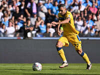 Davide Zappacosta of Atalanta B.C. is in action during the 11th day of the Serie A Championship between S.S.C. Napoli and Atalanta B.C. at t...