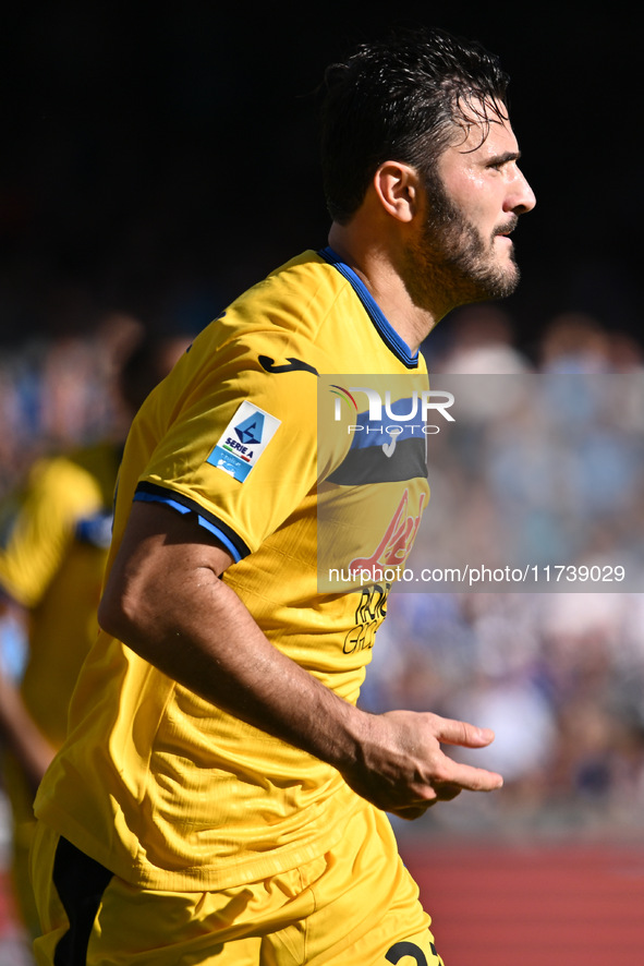 Sead Kolasinac of Atalanta B.C. participates in the 11th day of the Serie A Championship between S.S.C. Napoli and Atalanta B.C. at the Dieg...