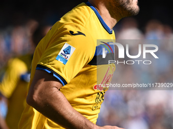 Sead Kolasinac of Atalanta B.C. participates in the 11th day of the Serie A Championship between S.S.C. Napoli and Atalanta B.C. at the Dieg...