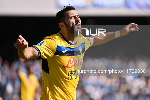 Sead Kolasinac of Atalanta B.C. participates in the 11th day of the Serie A Championship between S.S.C. Napoli and Atalanta B.C. at the Dieg...