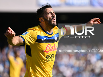 Sead Kolasinac of Atalanta B.C. participates in the 11th day of the Serie A Championship between S.S.C. Napoli and Atalanta B.C. at the Dieg...