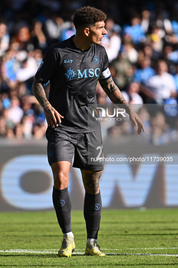 Giovanni Di Lorenzo of S.S.C. Napoli participates in the 11th day of the Serie A Championship between S.S.C. Napoli and Atalanta B.C. at the...