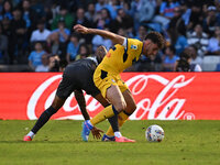 Matteo Ruggeri of Atalanta B.C. is in action during the 11th day of the Serie A Championship between S.S.C. Napoli and Atalanta B.C. at the...