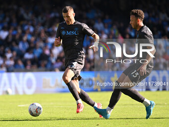 Alessandro Buongiorno of S.S.C. Napoli and Amir Rrahmani of S.S.C. Napoli are in action during the 11th day of the Serie A Championship betw...