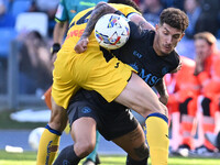 Matteo Ruggeri of Atalanta B.C. and Giovanni Di Lorenzo of S.S.C. Napoli are in action during the 11th day of the Serie A Championship betwe...