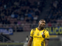 Marcus Thuram plays during the Serie A match between FC Internazionale and Venezia FC at Giuseppe Meazza Stadium in Milano, Italy, on Novemb...