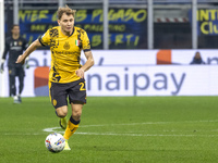 Nicolo Barella plays during the Serie A match between FC Internazionale and Venezia FC at Giuseppe Meazza Stadium in Milano, Italy, on Novem...