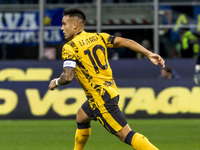 Lautaro Martinez plays during the Serie A match between FC Internazionale and Venezia FC at Giuseppe Meazza Stadium in Milano, Italy, on Nov...