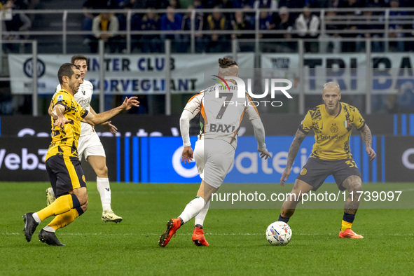 Francesco Zampano plays during the Serie A match between FC Internazionale and Venezia FC at Giuseppe Meazza Stadium in Milano, Italy, on No...