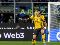 Alessandro Bastoni plays during the Serie A match between FC Internazionale and Venezia FC at Giuseppe Meazza Stadium in Milano, Italy, on N...