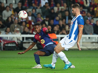 Ansu Fati and Sergi Gomez play during the match between FC Barcelona and RCD Espanyol, corresponding to week 12 of LaLiga EA Sports, at the...