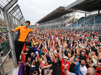 F2 driver Gabriel Bortoleto is with F1 fans during the Formula 1 Lenovo Grande Premio De Sao Paulo 2024 in Sao Paulo, Brazil, on November 3,...