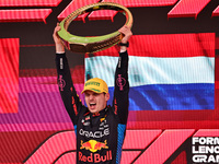 Max Verstappen of the Netherlands wins the race driving the Oracle Red Bull Racing RB20 Honda RBPT during the Formula 1 Lenovo Grande Premio...