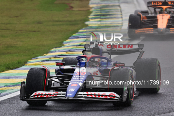 Liam Lawson of New Zealand drives the (30) Visa Cash app RB VCARB01 Honda RBPT during the Formula 1 Lenovo Grande Premio De Sao Paulo 2024 i...