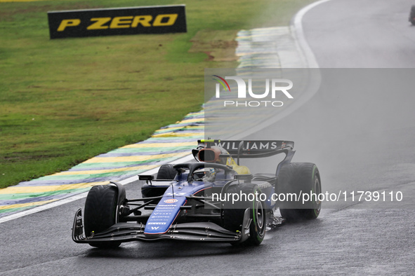 Franco Colapinto of Argentina drives the (43) Williams Racing FW46 Mercedes during the Formula 1 Lenovo Grande Premio De Sao Paulo 2024 in S...