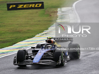 Franco Colapinto of Argentina drives the (43) Williams Racing FW46 Mercedes during the Formula 1 Lenovo Grande Premio De Sao Paulo 2024 in S...