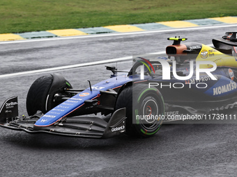 Franco Colapinto of Argentina drives the (43) Williams Racing FW46 Mercedes during the Formula 1 Lenovo Grande Premio De Sao Paulo 2024 in S...