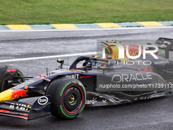 Sergio Perez of Mexico drives the (11) Oracle Red Bull Racing RB20 Honda RBPT during the Formula 1 Lenovo Grande Premio De Sao Paulo 2024 in...