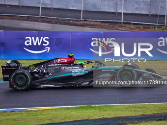 Lewis Hamilton of the UK drives the (44) Mercedes-AMG Petronas F1 Team F1 W15 E Performance Mercedes during the Formula 1 Lenovo Grande Prem...