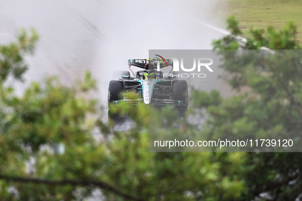 Lewis Hamilton of the UK drives the (44) Mercedes-AMG Petronas F1 Team F1 W15 E Performance Mercedes during the Formula 1 Lenovo Grande Prem...