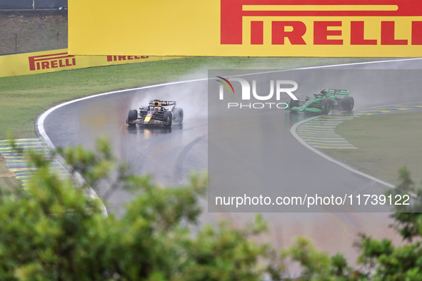 Max Verstappen of the Netherlands drives the Oracle Red Bull Racing RB20 Honda RBPT during the Formula 1 Lenovo Grande Premio De Sao Paulo 2...