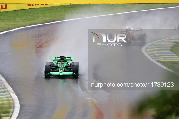 Valtteri Bottas of Finland drives the (77) Stake F1 Team Kick Sauber C44 Ferrari during the Formula 1 Lenovo Grande Premio De Sao Paulo 2024...