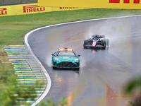 Esteban Ocon of France drives the (31) BWT Alpine F1 Team A524 Renault following the Safety Car during the Formula 1 Lenovo Grande Premio De...