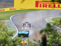 Esteban Ocon of France drives the (31) BWT Alpine F1 Team A524 Renault following the Safety Car during the Formula 1 Lenovo Grande Premio De...