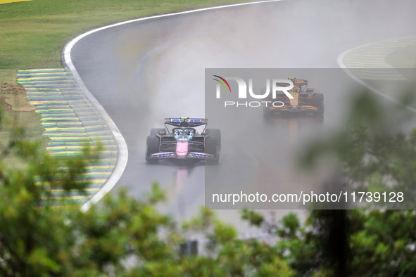 Pierre Gasly of France drives the (10) BWT Alpine F1 Team A524 Renault during the Formula 1 Lenovo Grande Premio De Sao Paulo 2024 in Sao Pa...