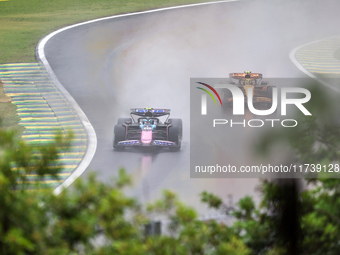 Pierre Gasly of France drives the (10) BWT Alpine F1 Team A524 Renault during the Formula 1 Lenovo Grande Premio De Sao Paulo 2024 in Sao Pa...