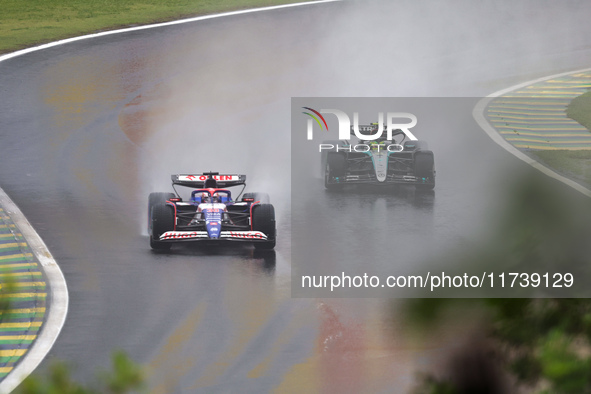 Liam Lawson of New Zealand drives the (30) Visa Cash app RB VCARB01 Honda RBPT during the Formula 1 Lenovo Grande Premio De Sao Paulo 2024 i...