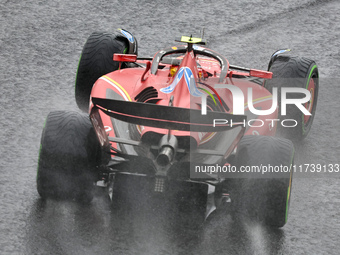 Carlos Sainz Jr. of Spain drives the (55) Scuderia Ferrari SF-24 Ferrari during the Formula 1 Lenovo Grande Premio De Sao Paulo 2024 in Sao...