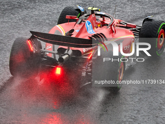 Carlos Sainz Jr. of Spain drives the (55) Scuderia Ferrari SF-24 Ferrari during the Formula 1 Lenovo Grande Premio De Sao Paulo 2024 in Sao...