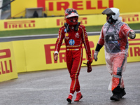 Carlos Sainz Jr. crashes during the Formula 1 Lenovo Grande Premio De Sao Paulo 2024 in Sao Paulo, Brazil, on November 3, 2024. (