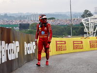 Carlos Sainz Jr. crashes during the Formula 1 Lenovo Grande Premio De Sao Paulo 2024 in Sao Paulo, Brazil, on November 3, 2024. (