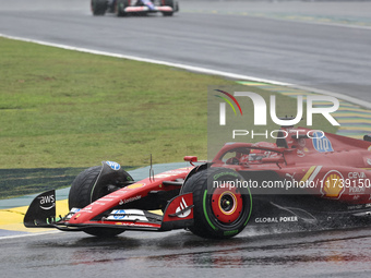 Charles Leclerc of Monaco drives the (16) Scuderia Ferrari SF-24 Ferrari during the Formula 1 Lenovo Grande Premio De Sao Paulo 2024 in Sao...