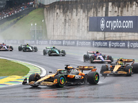 Oscar Piastri of Australia drives the (81) McLaren F1 Team MCL38 Mercedes during the Formula 1 Lenovo Grande Premio De Sao Paulo 2024 in Sao...