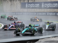 Fernando Alonso of Spain drives the (14) Aston Martin Aramco Cognizant F1 Team AMR24 Mercedes during the Formula 1 Lenovo Grande Premio De S...