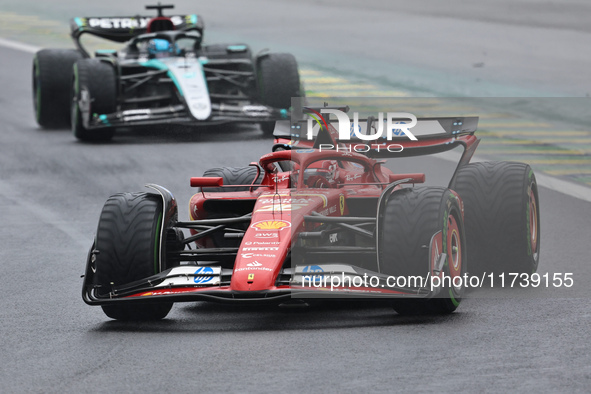 Charles Leclerc of Monaco drives the (16) Scuderia Ferrari SF-24 Ferrari during the Formula 1 Lenovo Grande Premio De Sao Paulo 2024 in Sao...