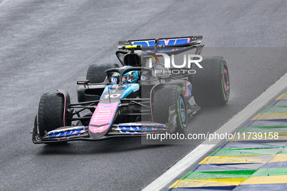 Pierre Gasly of France drives the (10) BWT Alpine F1 Team A524 Renault during the Formula 1 Lenovo Grande Premio De Sao Paulo 2024 in Sao Pa...