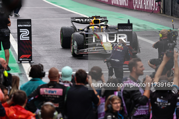 Max Verstappen of the Netherlands drives the Oracle Red Bull Racing RB20 Honda RBPT during the Formula 1 Lenovo Grande Premio De Sao Paulo 2...