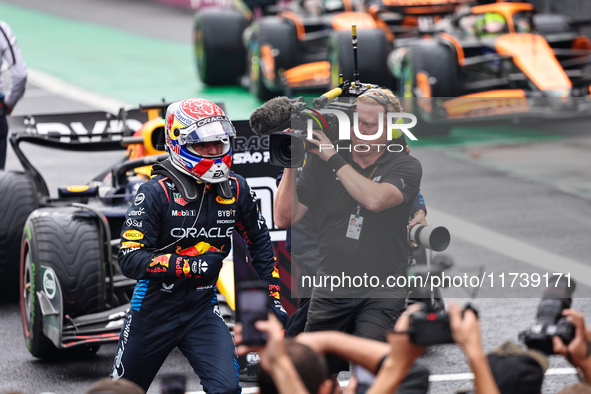 Max Verstappen of the Netherlands wins driving the Oracle Red Bull Racing RB20 Honda RBPT during the Formula 1 Lenovo Grande Premio De Sao P...