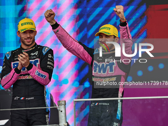 Esteban Ocon participates in the Formula 1 Lenovo Grande Premio De Sao Paulo 2024 in Sao Paulo, Brazil, on November 3, 2024. (