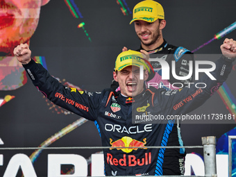 Max Verstappen of the Netherlands drives the Oracle Red Bull Racing RB20 Honda RBPT and wins the race during the Formula 1 Lenovo Grande Pre...