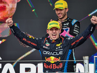 Max Verstappen of the Netherlands drives the Oracle Red Bull Racing RB20 Honda RBPT and wins the race during the Formula 1 Lenovo Grande Pre...