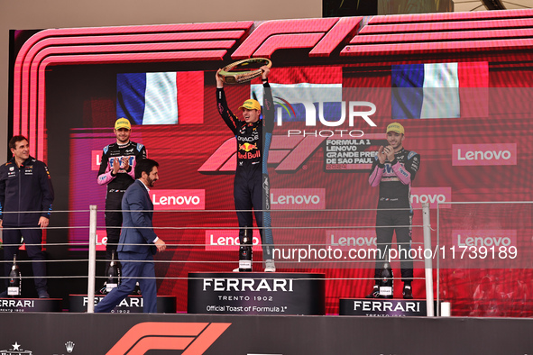 Max Verstappen of the Netherlands drives the Oracle Red Bull Racing RB20 Honda RBPT during the Formula 1 Lenovo Grande Premio De Sao Paulo 2...