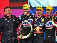 Pierre Wache, Esteban Ocon, Max Verstappen, and Pierre Gasly are present during the Formula 1 Lenovo Grande Premio De Sao Paulo 2024 in Sao...