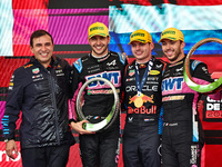 Pierre Wache, Esteban Ocon, Max Verstappen, and Pierre Gasly are present during the Formula 1 Lenovo Grande Premio De Sao Paulo 2024 in Sao...