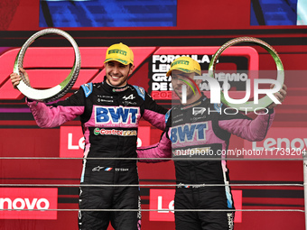 Pierre Gasly and Esteban Ocon participate in the Formula 1 Lenovo Grande Premio De Sao Paulo 2024 in Sao Paulo, Brazil, on November 3, 2024....