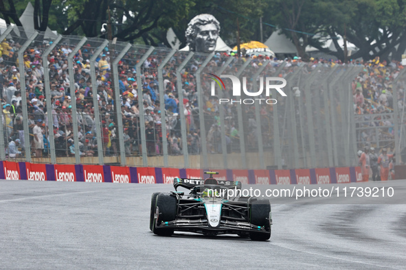 Lewis Hamilton of the UK drives the (44) Mercedes-AMG Petronas F1 Team F1 W15 E Performance Mercedes during the Formula 1 Lenovo Grande Prem...